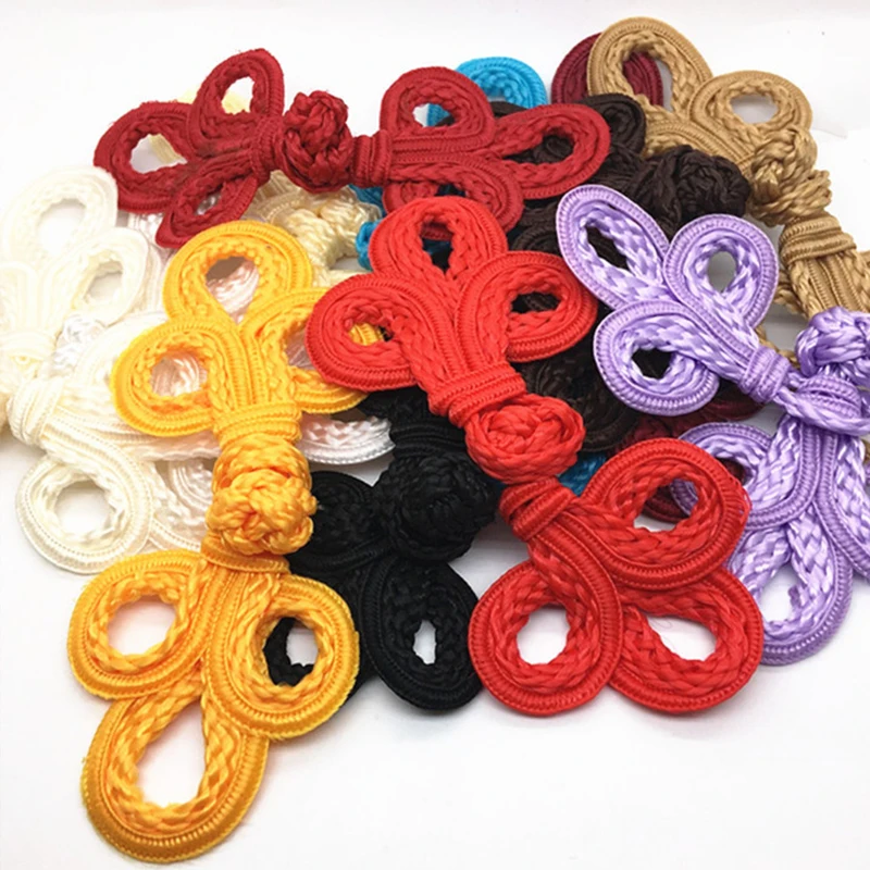 10 Piece Handmade Beaded Chinese Frog Closures Buttons Knot Fastener for Cheongsam Tang Suit Traditional Handcraft Decor Buttons