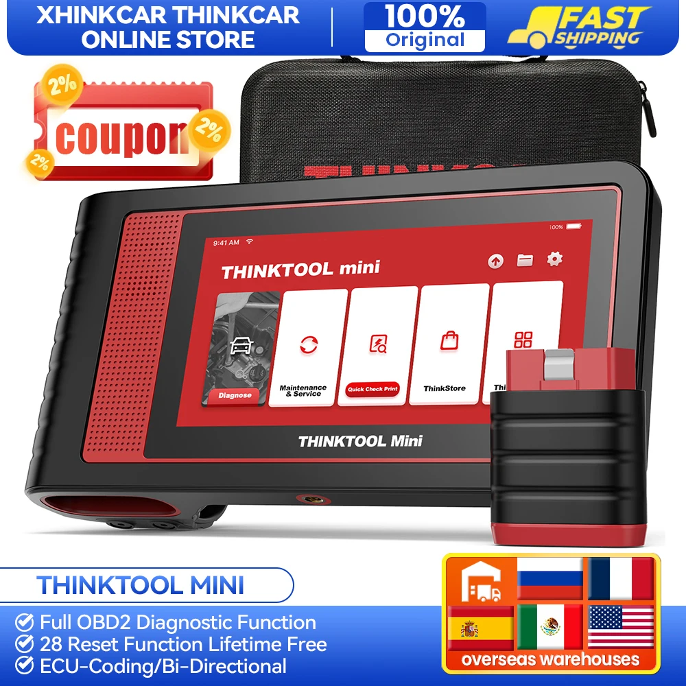 OBD2 Mini THINKCAR Thinktool Professional Automotive Scanner Full System Car Diagnostic Tools 28 Reset Lifetime Free Update smile