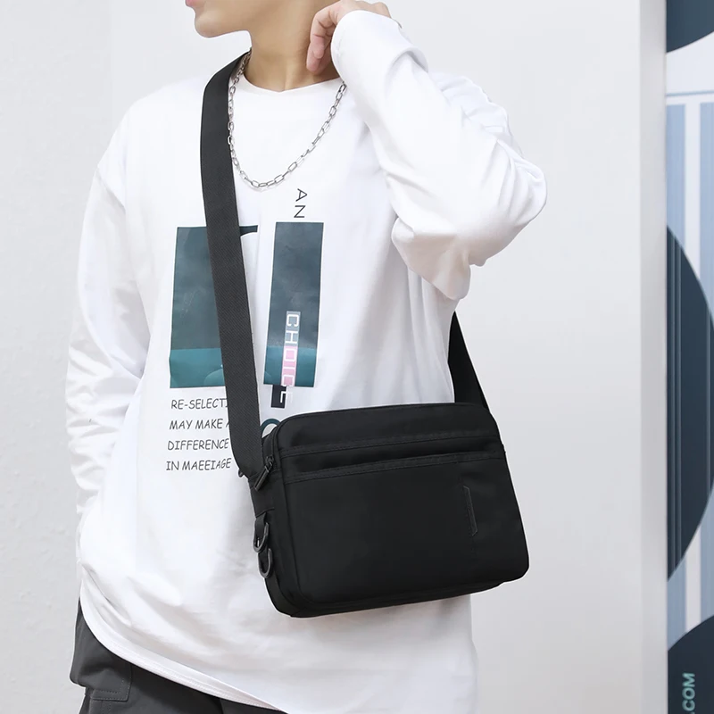 Men Bag Crossbody Shoulder Zipper Travel Messenger Pack Male Shoulder Sling Working Bags Bookbag Briefcase Casual Sling Bag Male smile