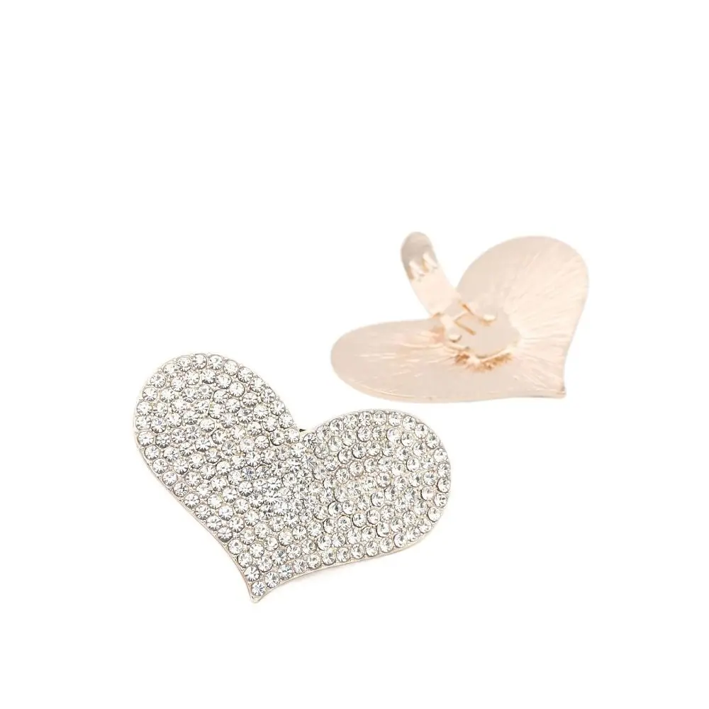 1Pc Rhinestone Heart-Shaped new Shoe 2025 Clamp Shoe Decorations Clip High Heel Shiny Clips Bride Charm Buckle Wedding Women Accessories