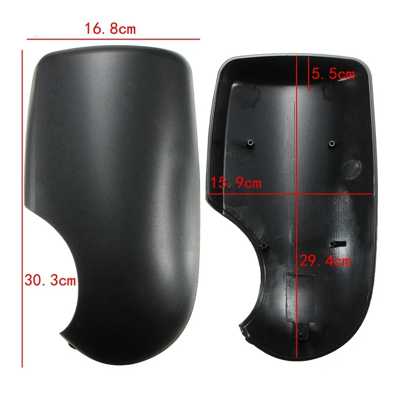 2Pcs ABS Black Door Wing MIRROR COVERS Near Passenger L+R for FORD TRANSIT MK6 MK7 2000-2014
