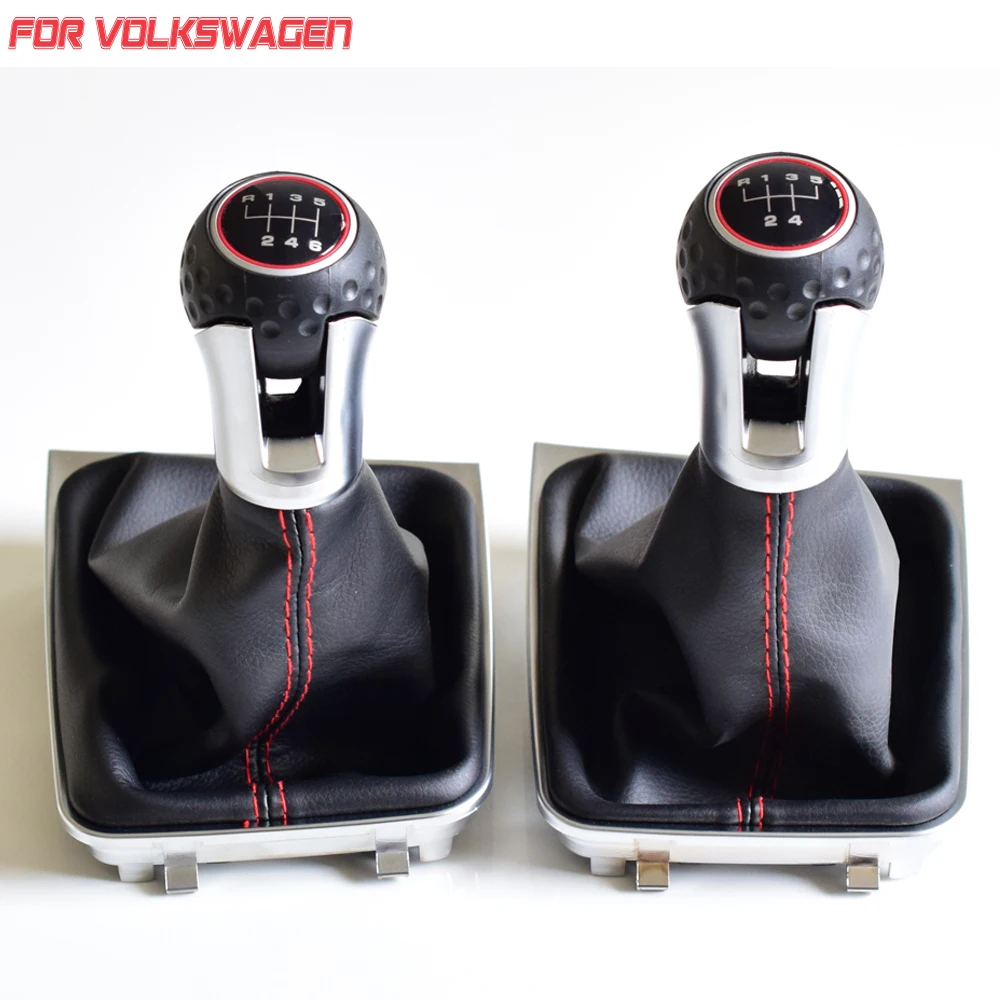 For VW Fit Golf 7 7 VII GTI GTD 2013-2018 Manual 5 6 Speed Gear Shift Knob Stick Lever Dust-Proof Boots Cover smile