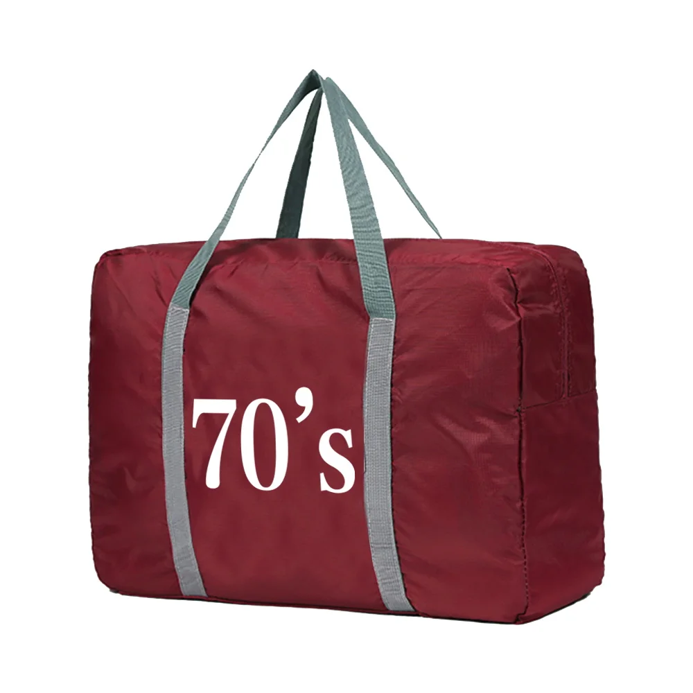 Travel Lage Bags Folding for Women 2022 Large Capacity Multifunctional Handbags Year Series Print Duffle Portable Handbag smile