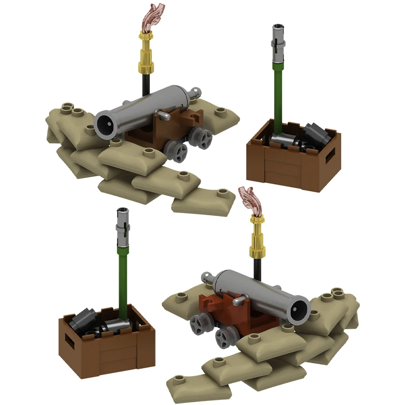 Napoleonic War Moc Medieval Artillery Trenches Mini Bomb Box Beag Model Blocks Toys Gift For Boys Girls Diy Ww2 Army Juguetes smile