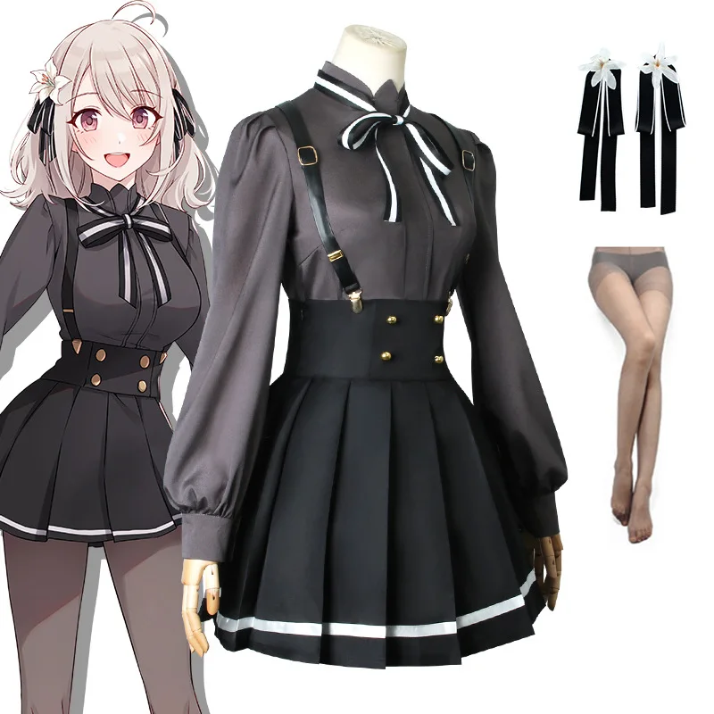 Classroom Hanazono Lily Spy Cosplay Costume Anime Wig School Uniform Spy Room Flower Garden Stockings Party Girls Women smile