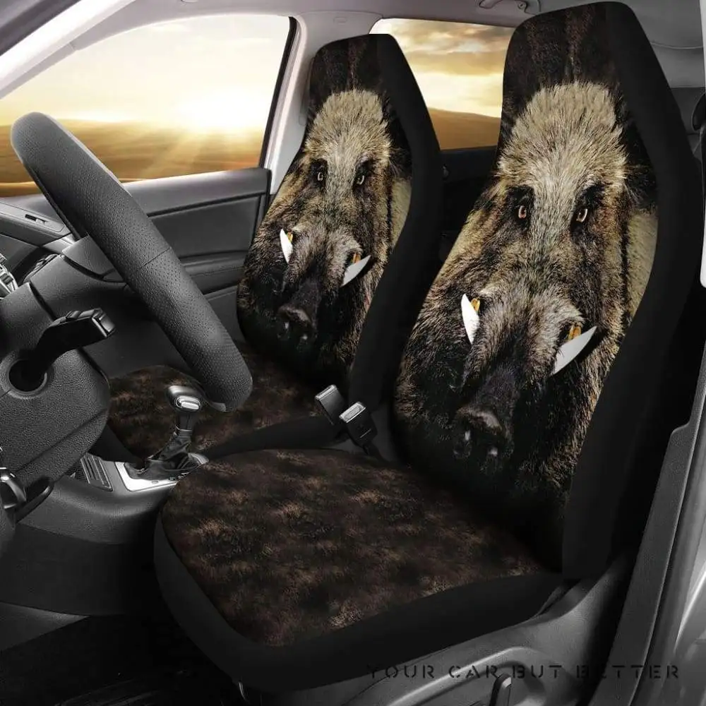 Seat Car Wild Boar Cover 234929,Pack of 2 Universal Front Seat Protective Cover smile