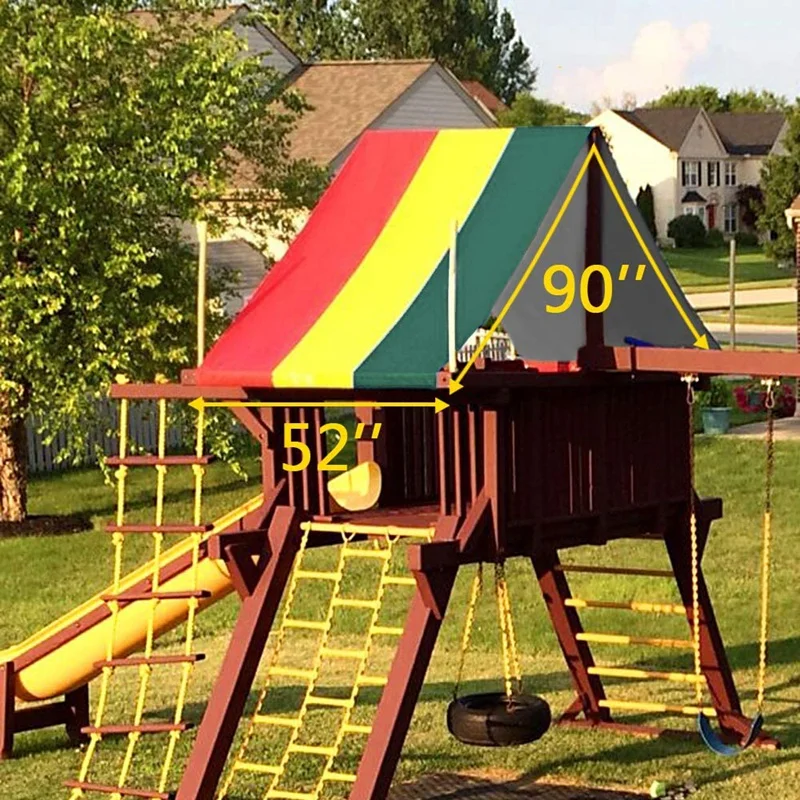 X 90 Inch 52 Inch Swing Set Replacement Tarp For Play Set Outdoor, Multi-Color smile Outdoor,