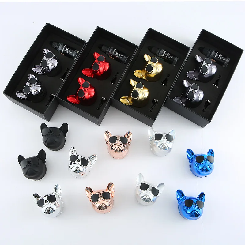 Air Car Creative Bulldog Freshener perfume Automobile Interior Perfume Clip Fragrance Ornament Car Accessories Gift Box Car Deco smile