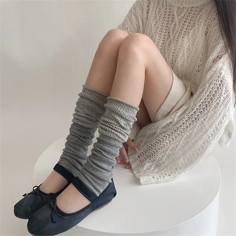 Y2K Fairycore Knee High Socks 2000s Retro Contrast Color Leg Warmers Knit Leg Sleeves Kawaii Lolita Style Elastic Soft Socks