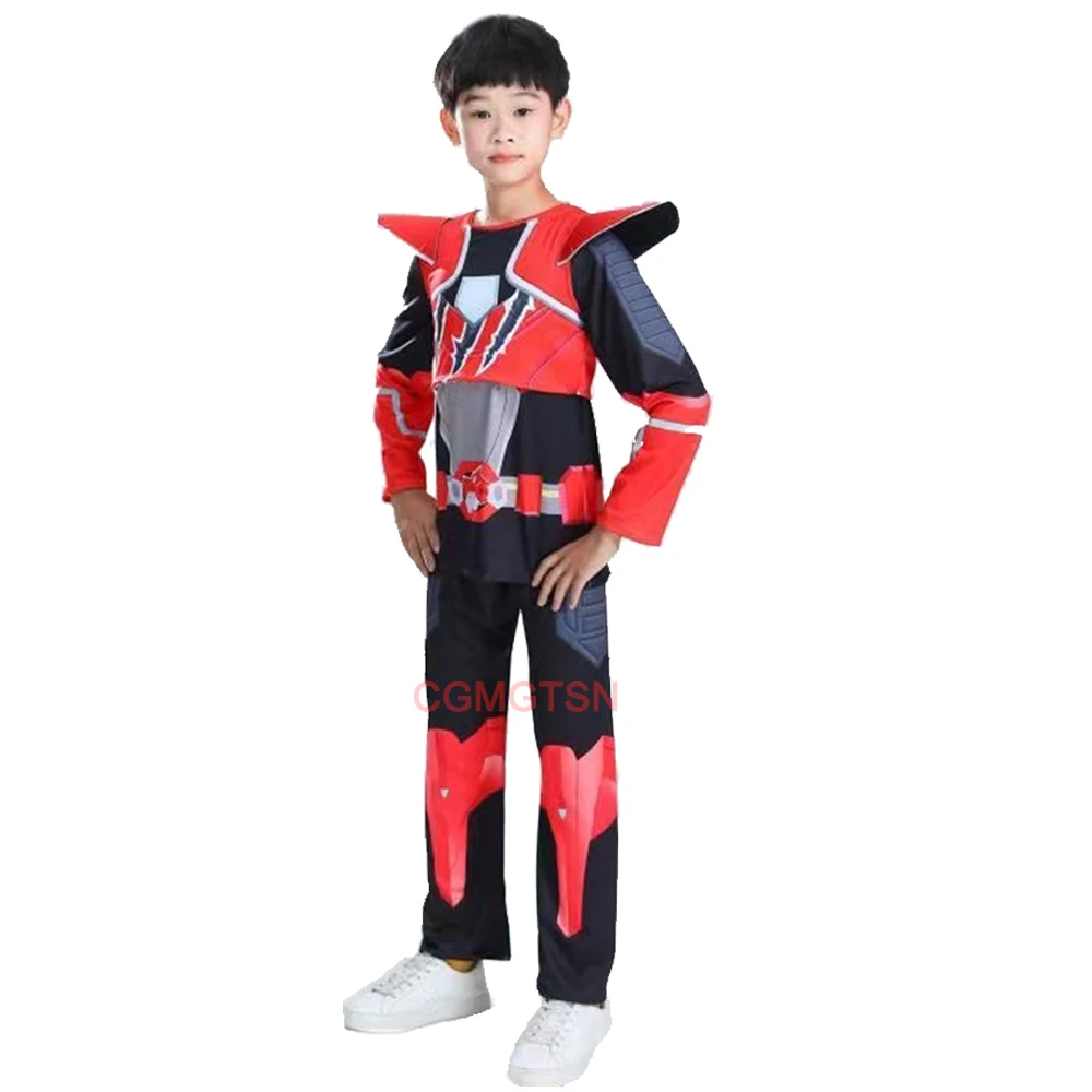 JXHJHBW Kids Mini Force X Cosplay Costume VOLT SAMI LUSI MAX Role play Top and Pants Mask Suit Halloween Party Fancy Dress