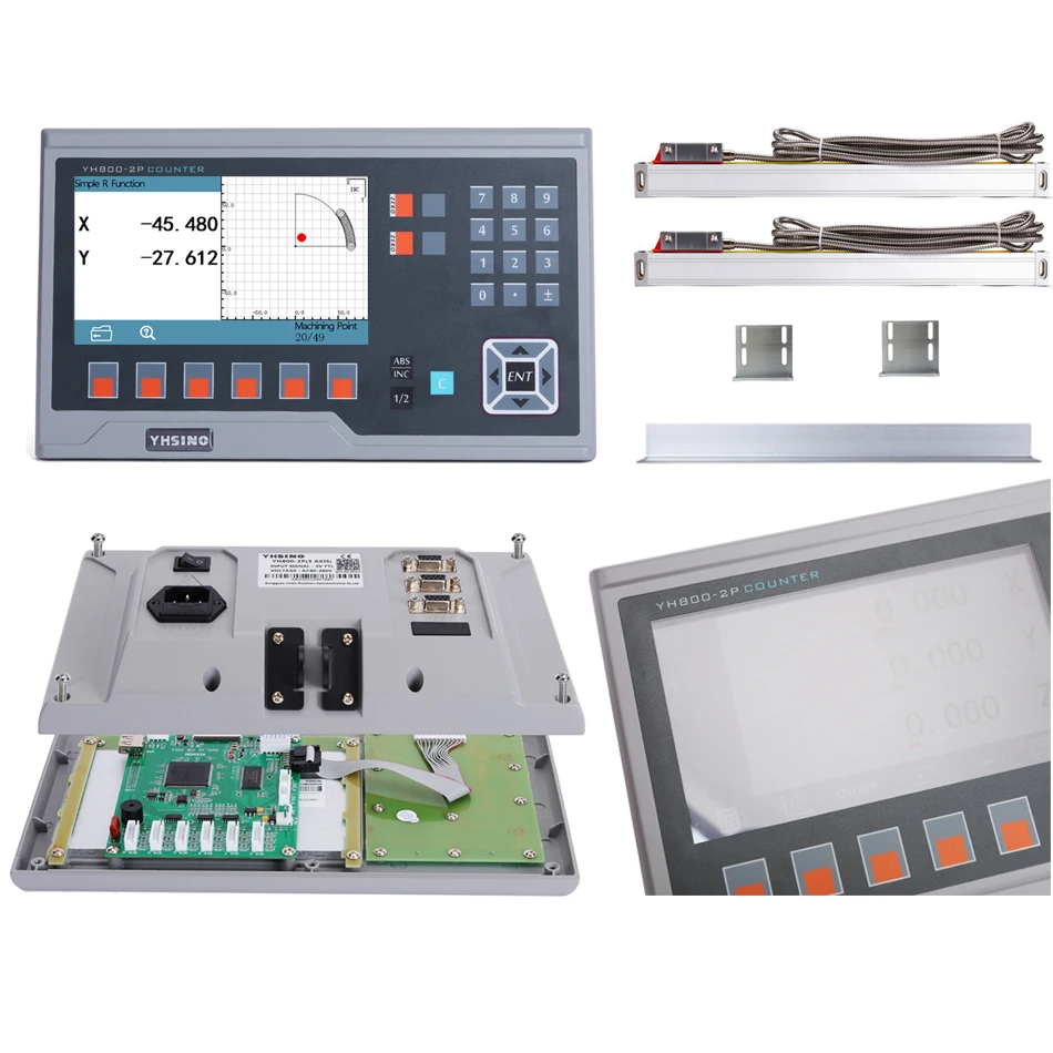 Languages 14 YH800-2P YH800-3P BIG LCD DRO Digital Readout Set Kit 5U 5V TTL Linear Encoder Optical Line Scales Dimensions smile
