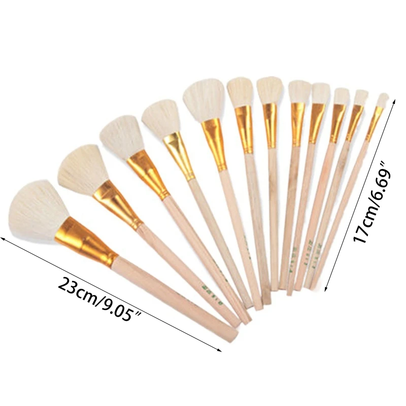 Pottery Art Wool Brush for Ceramic Glaze/Painting Coloring Watercolor Paint Acrylic Craft DIY Painting Pen Art Supplies
