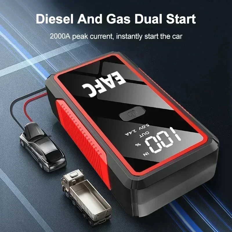 Hot Portable Car Jump Starter Power Bank Car Booster Charger 12V 600/1200/2000A Starting Device Petrol Diesel Car Booster