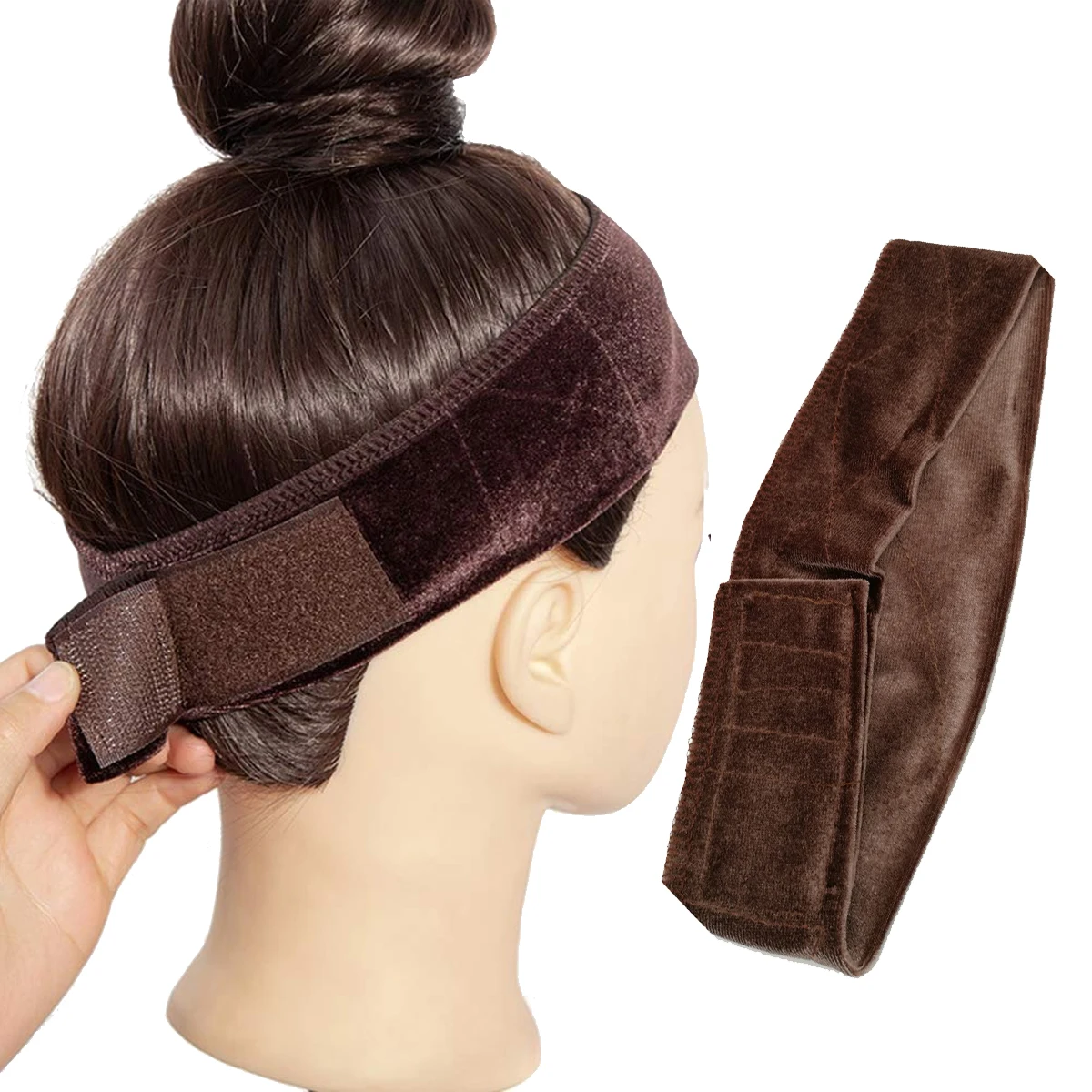 hot sale Adjustable Grip Headbands For Lace Frontal Wigs Double Sided Velvet Non-Slip Elastic Hair Band