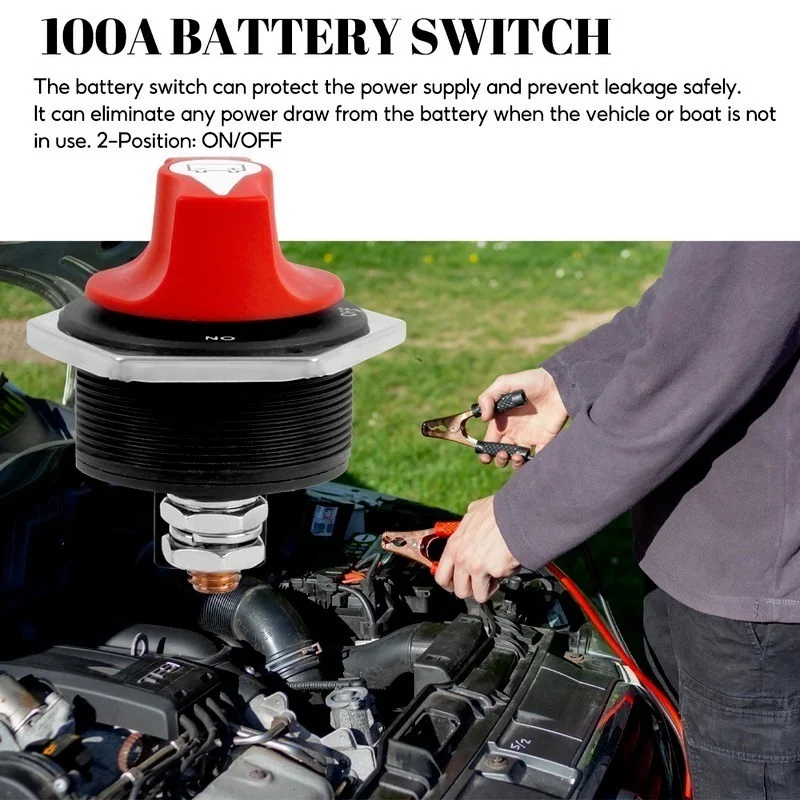 Car Battery Rotary Disconnect Switch Cut Off Isolator Power Disconnector Switch for Motorcycle Truck Marine Boat Yacht RV ATV