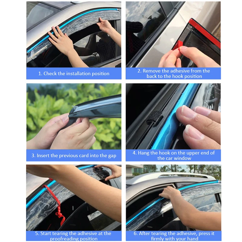 Visor Porsche Window for an 2014~2023 Car Side Sun Rain Guard Deflector Awnings Shelters Vent Cover Exterior Accessorie smile