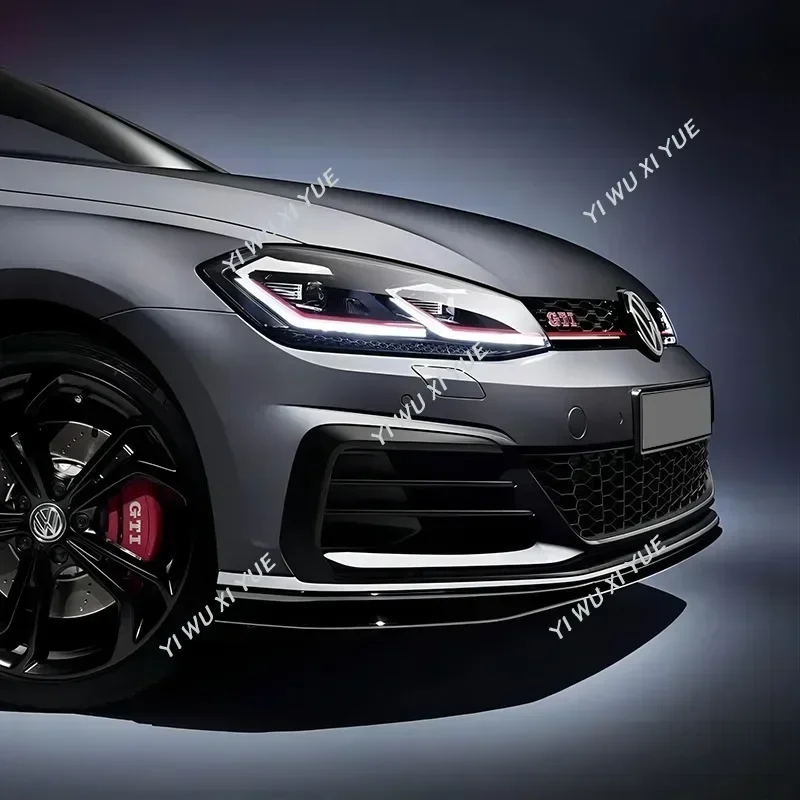 TCR Front Bumper Lip Spoiler Splitter For VW Golf 7.5 Golf MK 7.5 GTI 2017-2020 Car Front Bumper Spoiler Cover Guard Body Kit