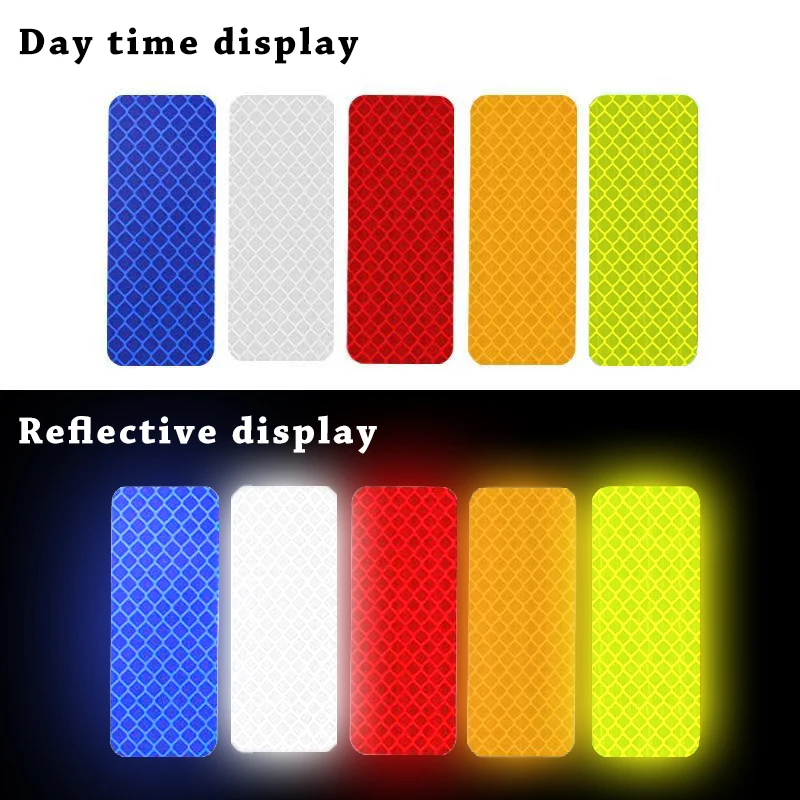 10pcs/set Car Bumper Reflective Safety Strip Stickers Car Reflective 2025 Sticker Reflective new Warning Safety Tape