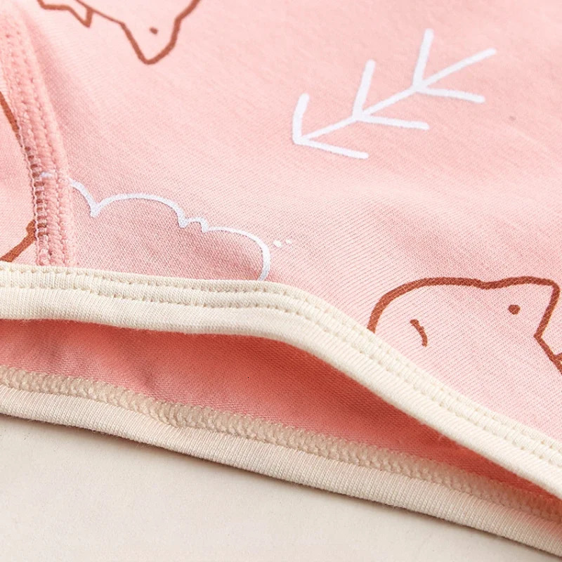 4PCS Girls Cotton Panties Summer Kid Thin Breathable Cartoon Briefs 2y Young Children Underwears Toddler Antibacterial Knickers 240409