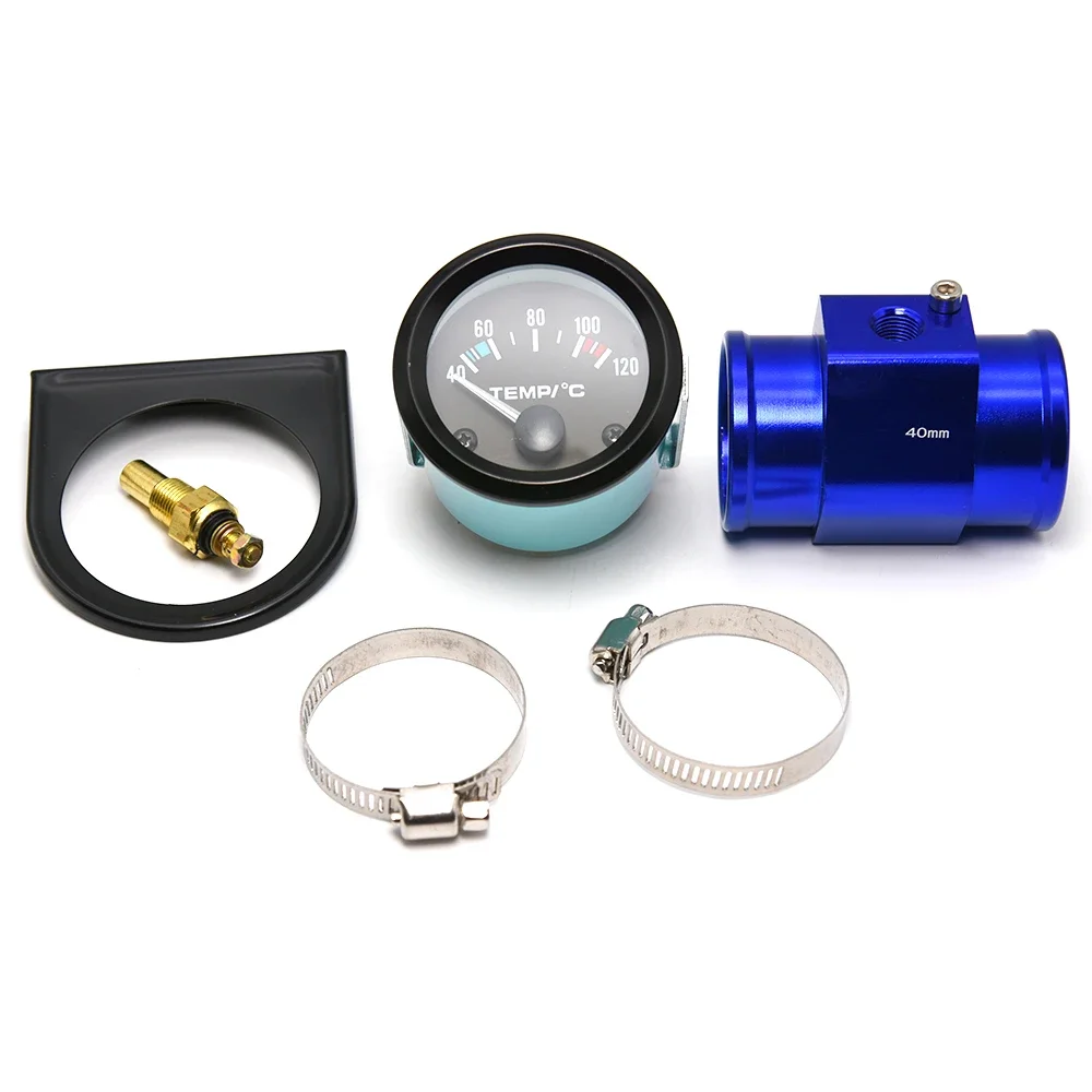 52mm Gauge Car Motor Water Temperature Gauge 40-120 C Water Temperature Gauge Adaptor Joint Pipe Sensor Radiator NPT 1/8