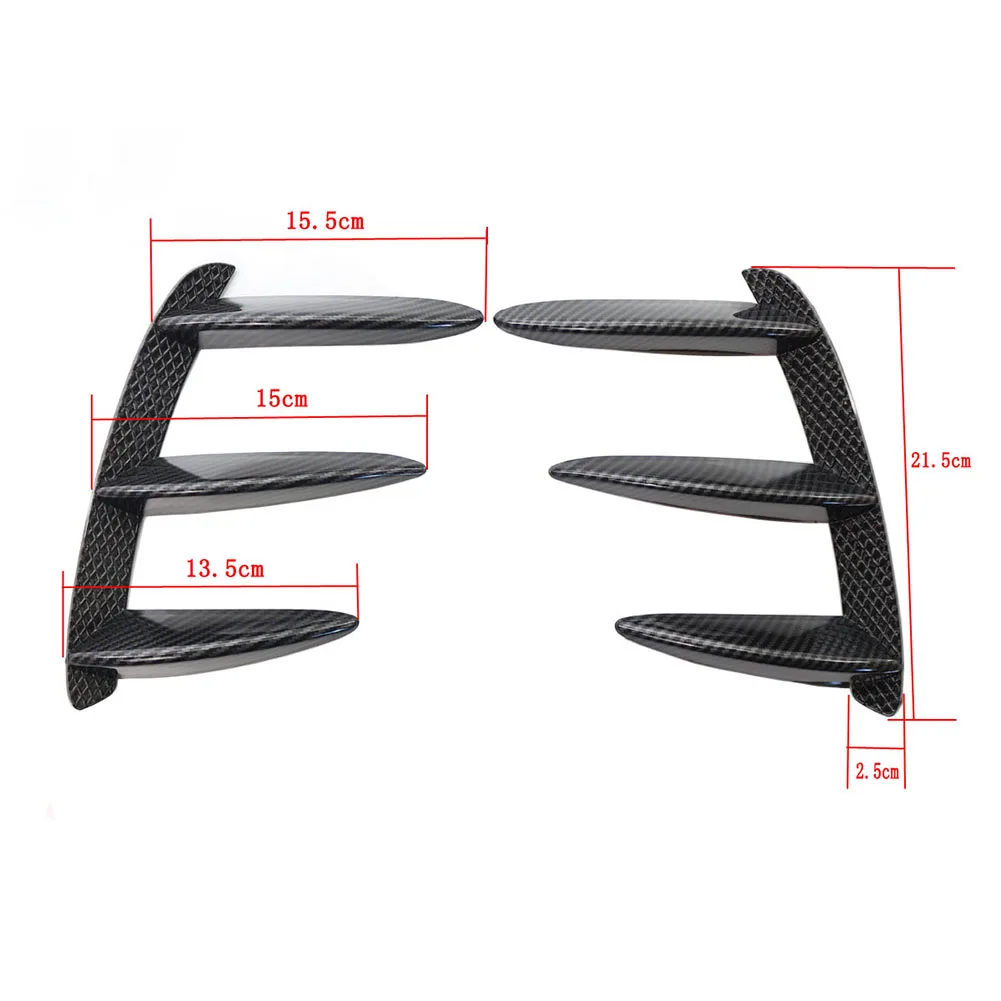Plastic Car Rear Bumper Side Vent Canards Inserts for Mercedes Benz W176 A200 A250 A260 A45 AMG Left Right Accessories 22*15cm