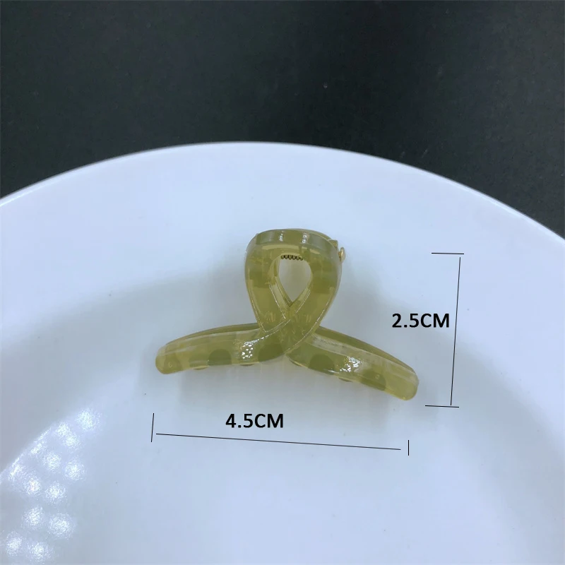 Claw Hair 2PCS Small Jelly Color Acrylic Crabs For Hair Geometric Cross Hair Clamps Girls Bang Hairpin Headwear Accessories smile