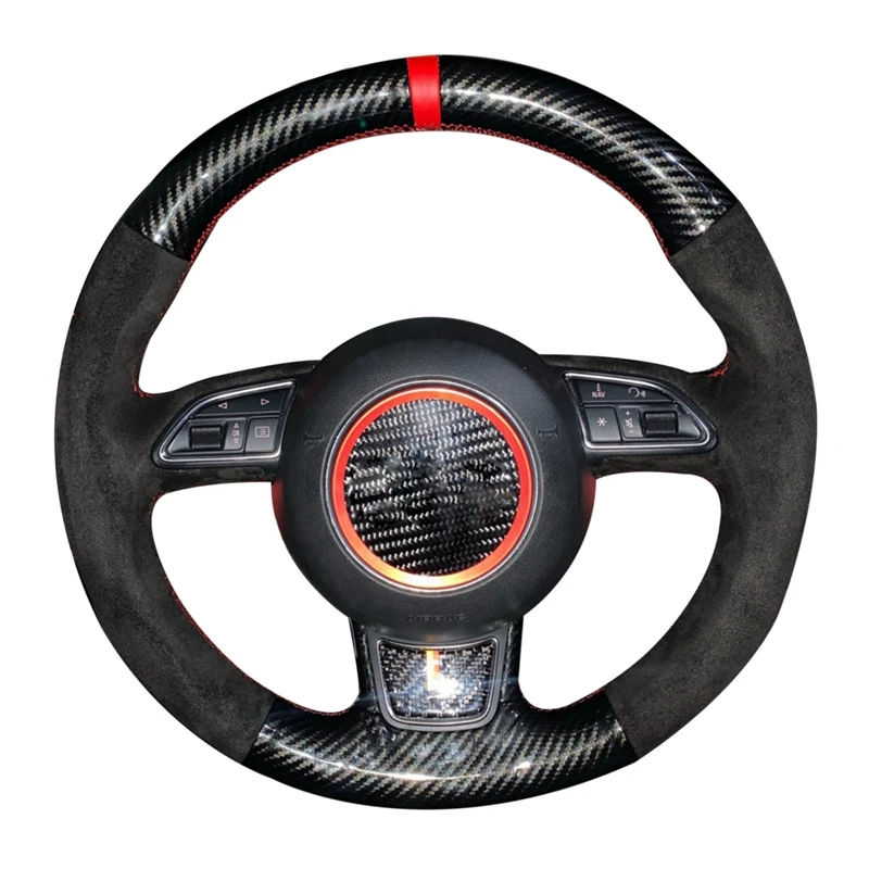 Steering Anti-Slip Suede Car Wheel Braid Cover For Audi A1 8X A3 8V Sportback A4 B8 ddmysmile Avant A5 8T A6 C7 A7 G8 A8 D4 Q3 8U Q5 8R Smile