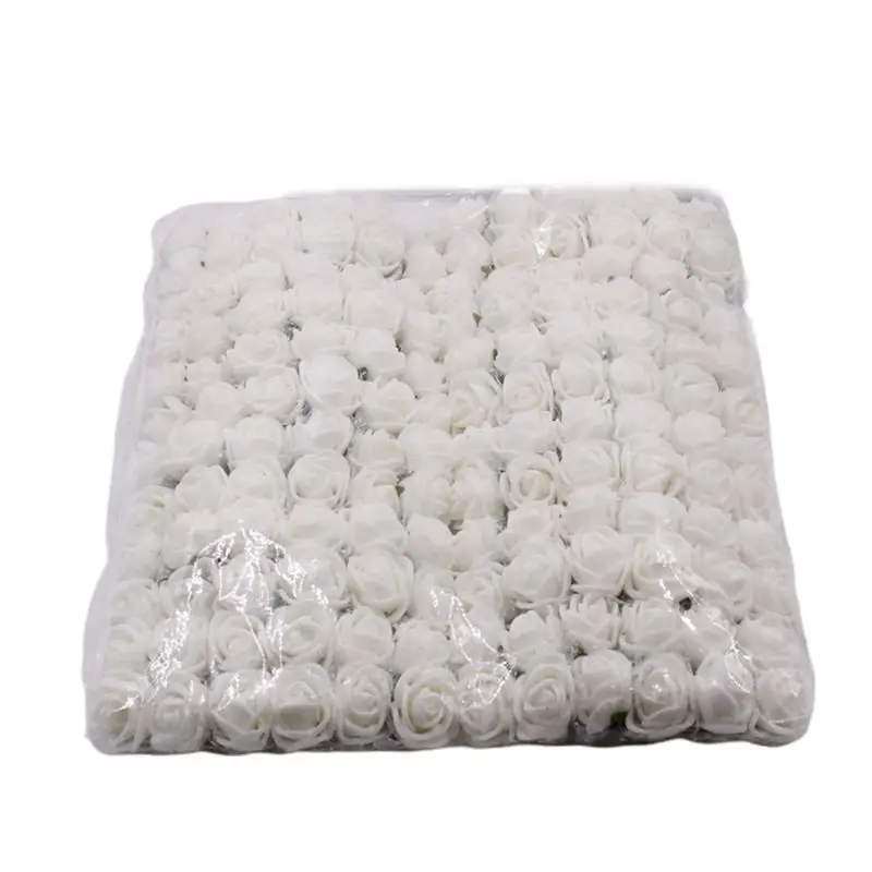 Mini 2.5Cm E15e 144Pcs/Pack PE Foam Gauze Artificial Rose Flower ddmysmile Head DIY Craft Wedding Bouquets Bridal Shower Party Home Smile