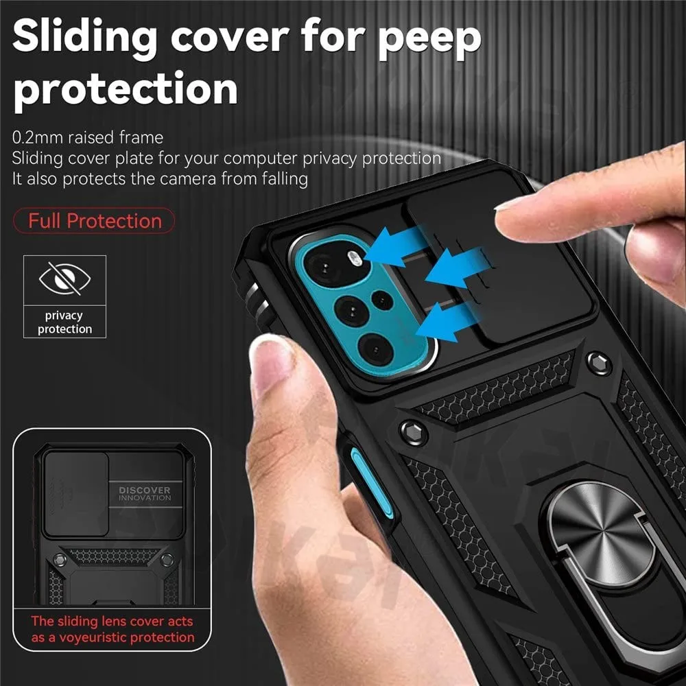 Stand Case for Ring Moto G22 2022 G31 G5 G50 G60S Moto G PURE G Power STYLUS Magnetic Heav Camera Lens Protector AntiDrop Cover smile