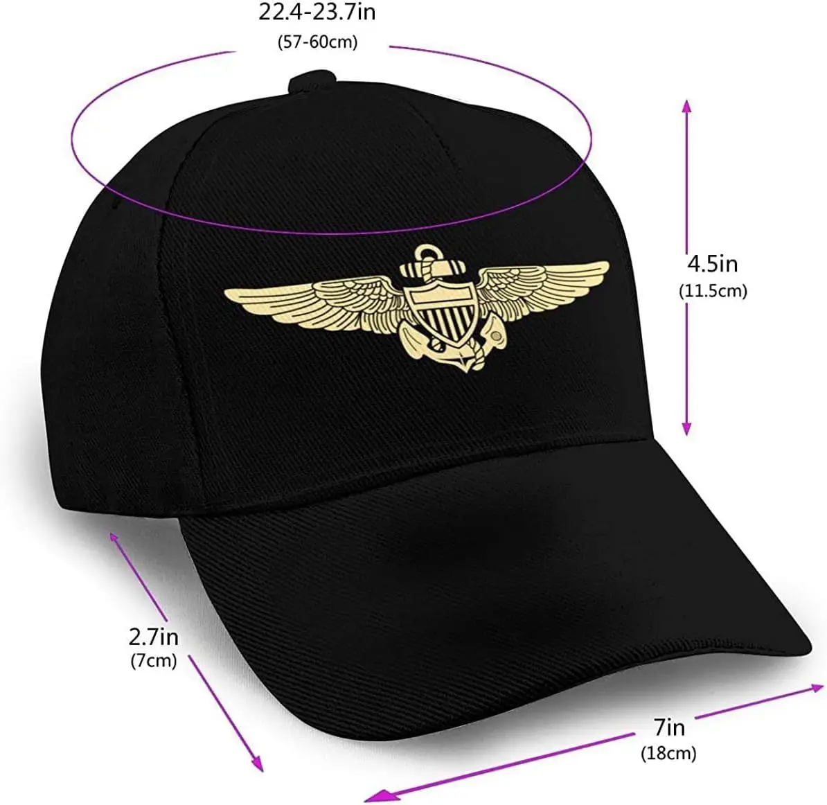 Baseball Naval Classic Cap Aviator Pilot Wings Men Women Golf Hats Plain Cap Unisex Adjustable smile
