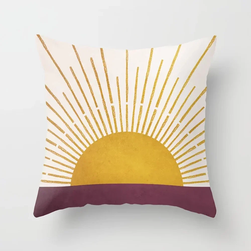 Cute Home Decor Pillowcase Sun Polyester Print Pillowcase Square ddmysmile Pillowcase For Bedroom Living Room 45X45cm Funda De Almohada Smile