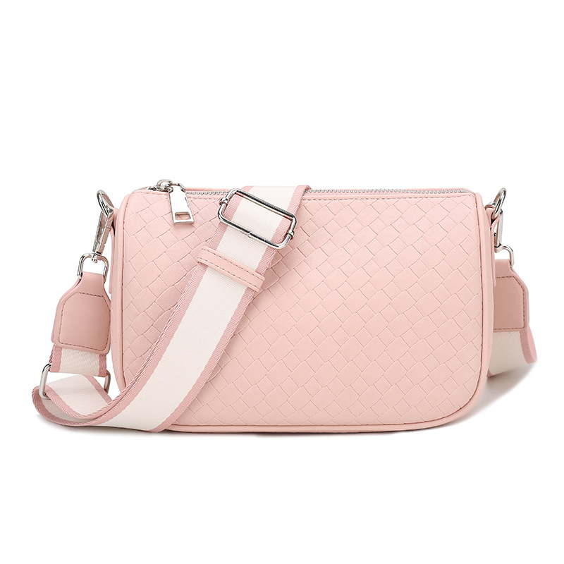 2025 Designer Knitted 3 2024 New Women's Large Capacity Wide Strap Single Cross Shoulder Small Bag