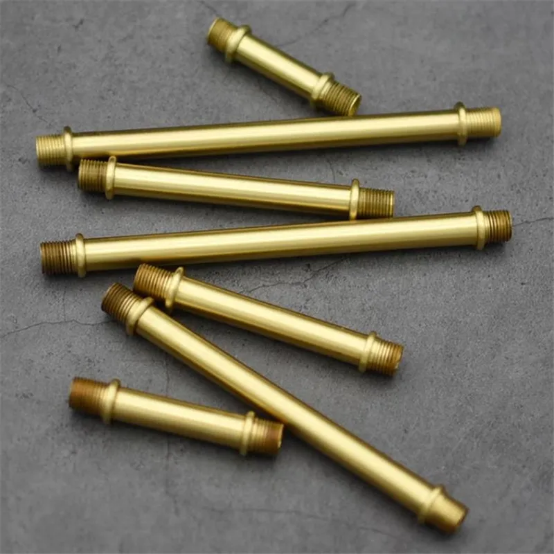 2 pieces Full brass dental tube Brass M10 Straight Both sides Screw tubes table lamp pendant connecting tube Lighting decoration