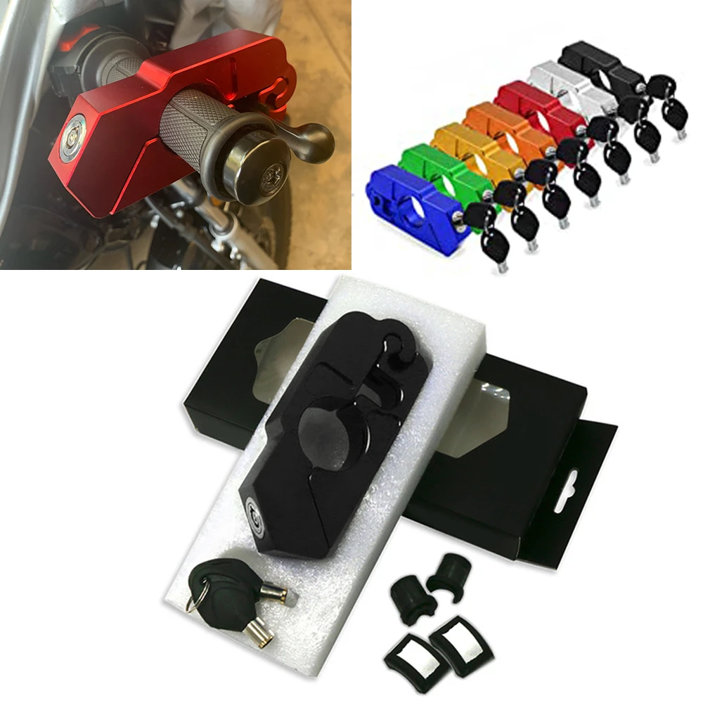 Security Safety Locks CNC Brake Lever Disc Locking For Scooter ATV Anti-Theft Motor Lock Motorcycle Grip Lock Handlebar Handset smile