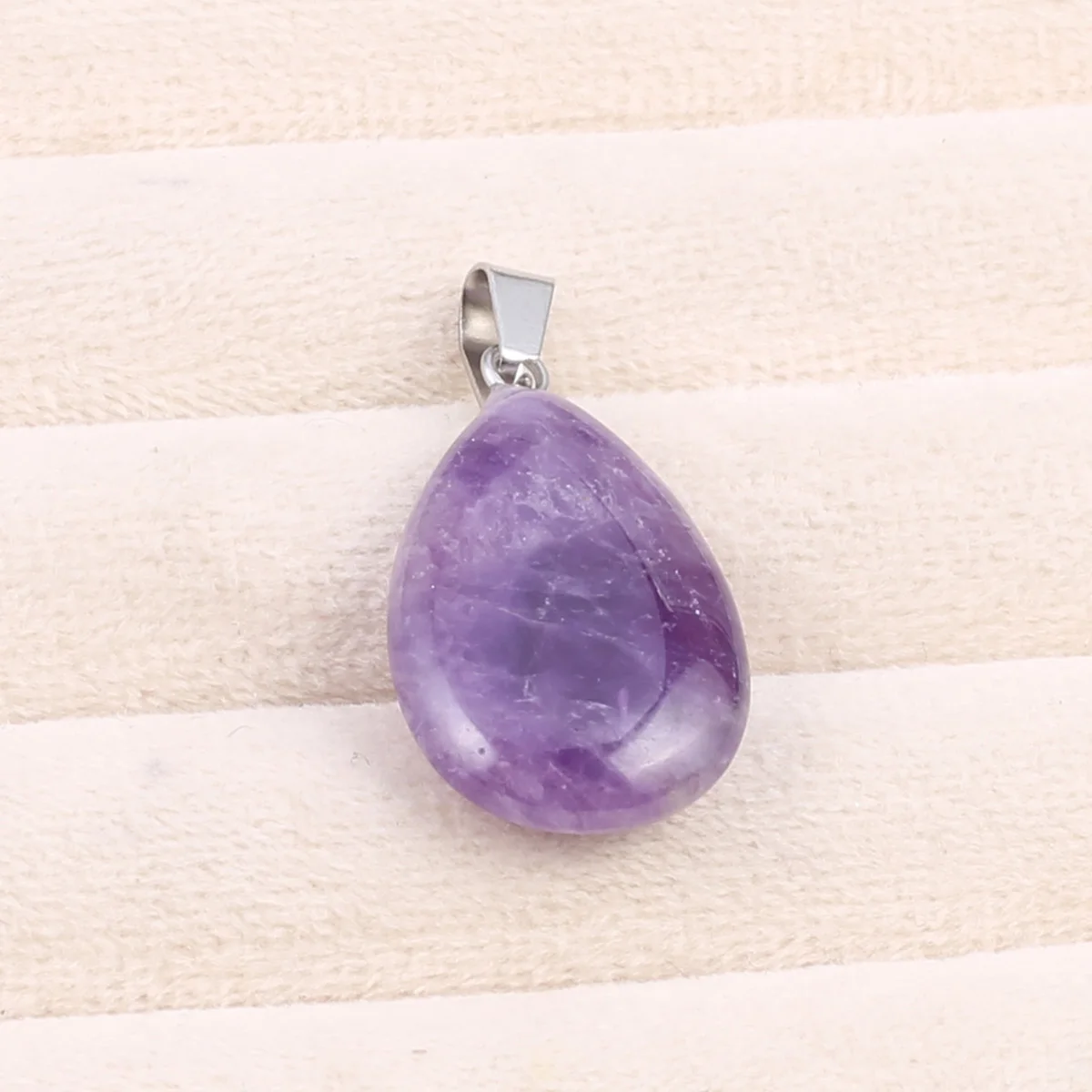 Stone 2Pcs Water Natural Drop Shape Amethysts/Golden Swan Stone Pendant For DIY Women Men Necklace Accessory Party Gifts 16x24mm smile