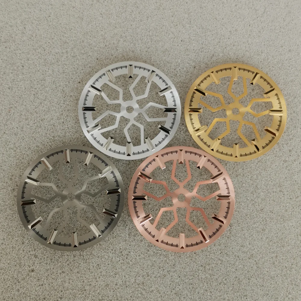 28.5MM Hollowed Watch Dial New Green Luminous Modified Watch Accessories Watches Faces for Japan NH70 Movement