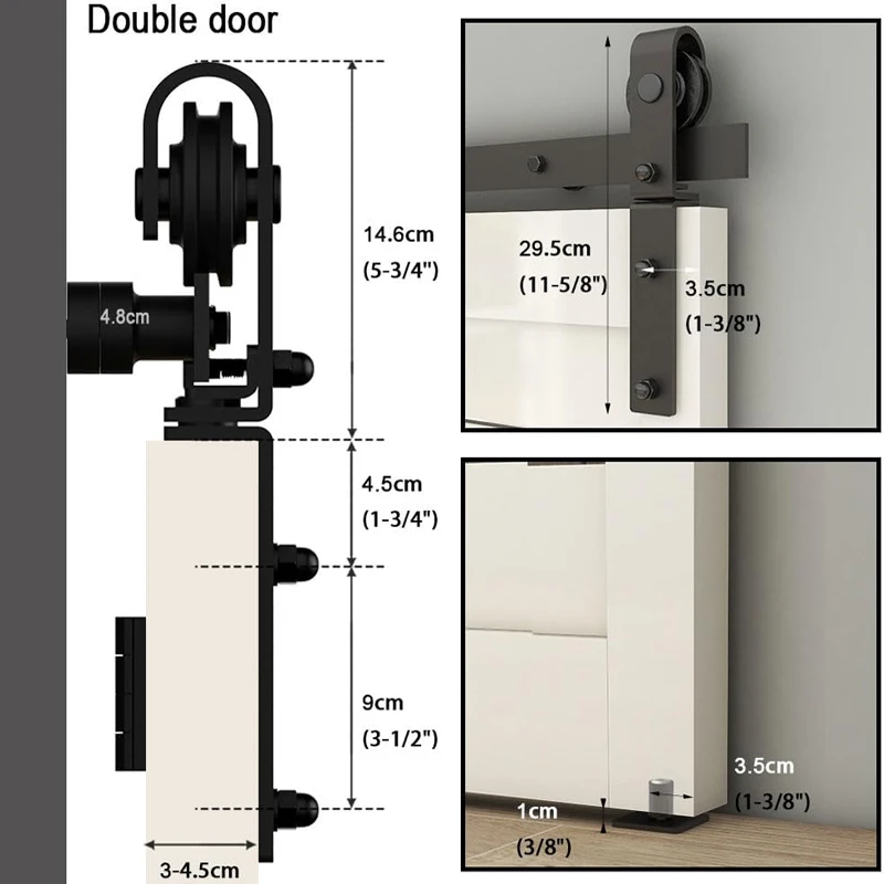 TSMST Bi-Folding Sliding Barn Door Hardware Track Kit for 4 Doors,Heavy Duty Sturdy Bifold Barn Door Hardware Kit,Easy to Assemb