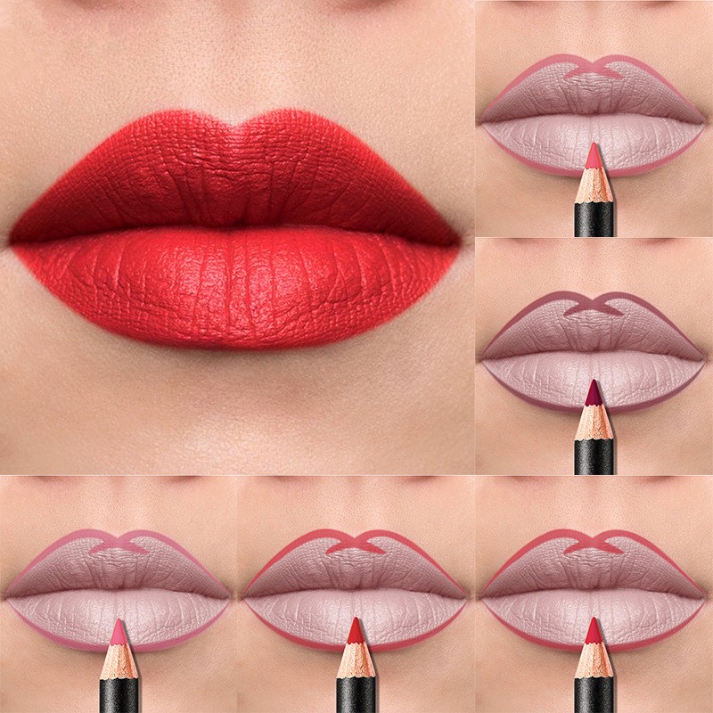 f Set pcs Matte Lip Liner Long Lasting Matt Smooth Pencil for Contour Lipline Multi Functional Makeup Cosmetics Pen line
