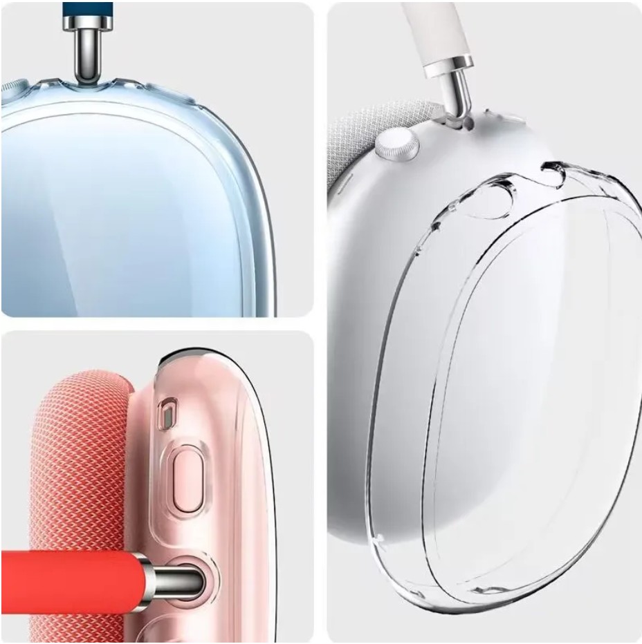 USA Stock Metal shell with ANC Air pro 3 4 Headband Headphone Accessories Transparent Silicone Waterproof Protective case podspro Max 2 Headphones cov