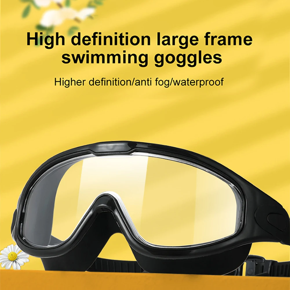 Flat Light Swimming Goggles Anti-fog Snorkeling Diving Swim Eyewear Waterproof Big Frame Glasses Men Women Swimming Accessories