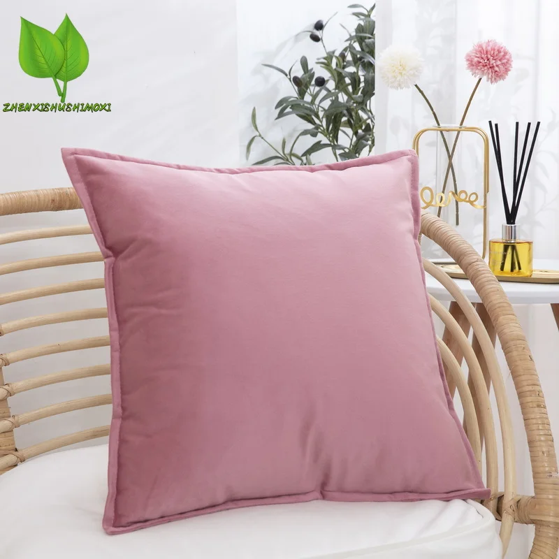 Soft Cushions Cover Super Veet Pillowcase For Sofa Living Room Housse De Coussin 40x40 Decorative Pillows Nordic Home Decor smile