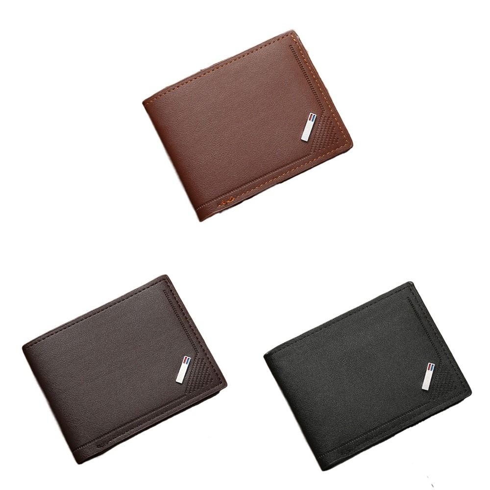 Soft PU Leather Men's Short Wallet Large Capacity Thin Male Leather Purse Money Clip Multi-function Men Coin Pocket Shopping