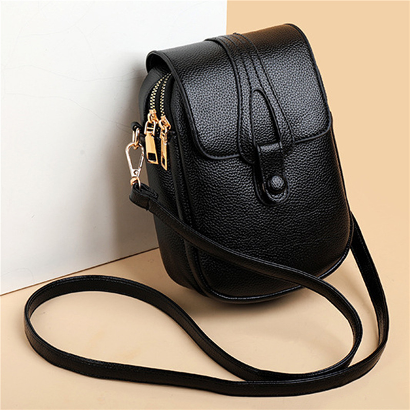 Women's Bag Double-layer Mobile Phone Bags Mini Vertical One-Shoulder Diagonal Female Large-capacity Fashion Pack For Ladies
