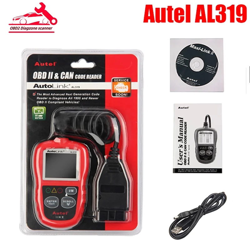 Al319 Auto Autolink Autel Obd2 ddmysmile Scanner CAN Code Reader View Freeze Frame Data OBDII OBD 2 Professional Car Diagnostic Tool Smile