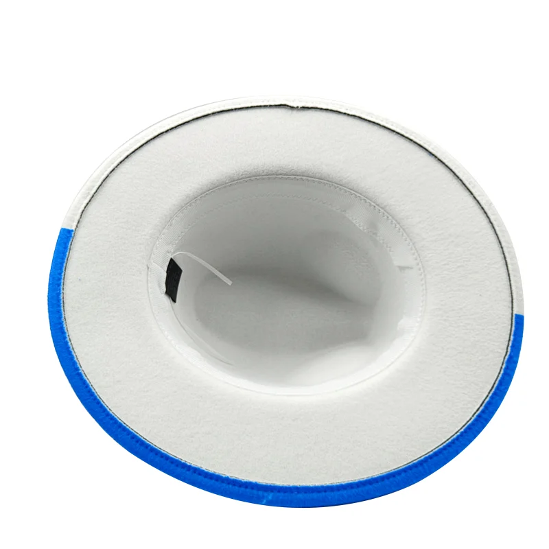 ddmysmile Hat Patchwork Fedora Sombreros Accessories Jazz Hat Surface Belt Soft Fedora Hat Classic Men's And Women's Blue Jazz Sombreros Smi