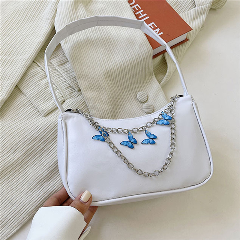 New Luxury Designer Women‘s Handbag 2024 Trend Armpit Bag Candy Color Butterfly Chain Bag Female Shoulder Bag Ladies Shopper