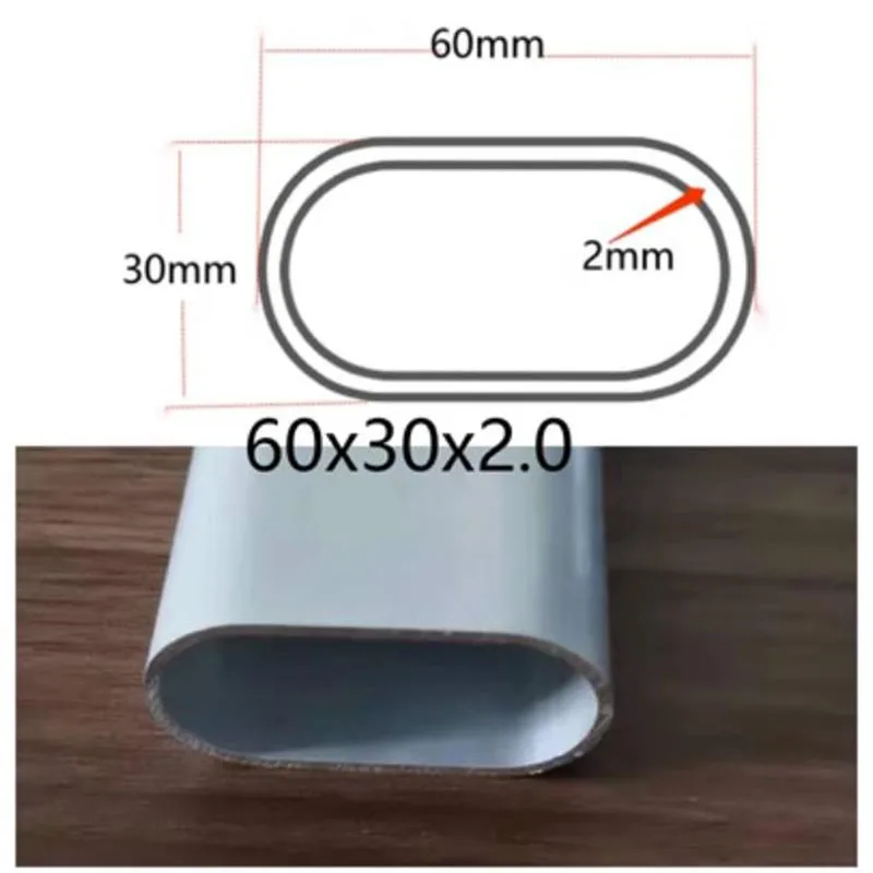 Oval Pipe Aluminum All-Size Aluminum Alloy ddmysmile Hollow Flat Elliptical Tube Frame DIY Material Smile