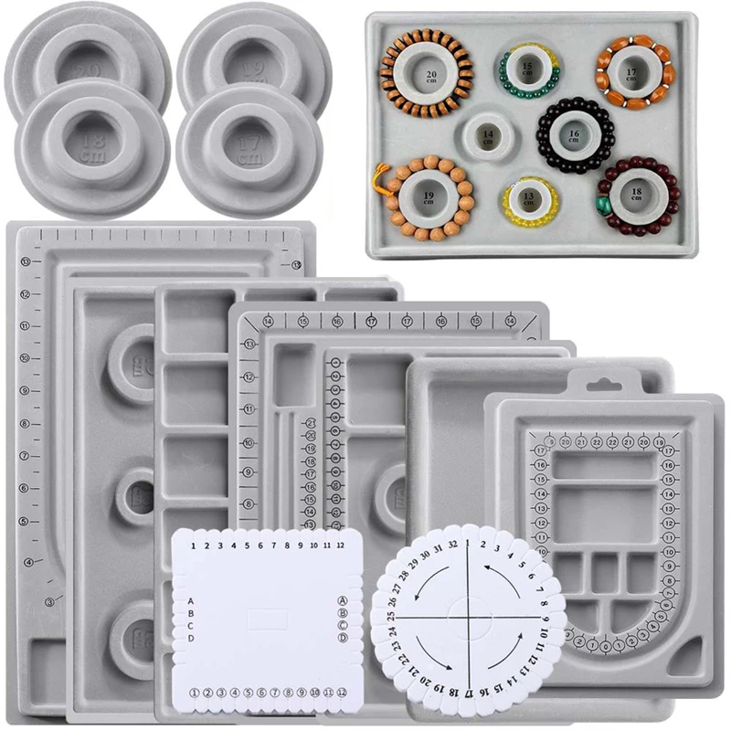 Gray Flocked Bead Board For DIY Bracelet new Necklace 2025 Beading Jewelry Making Organizer Tray Design Craft Measuring Tool Accessories
