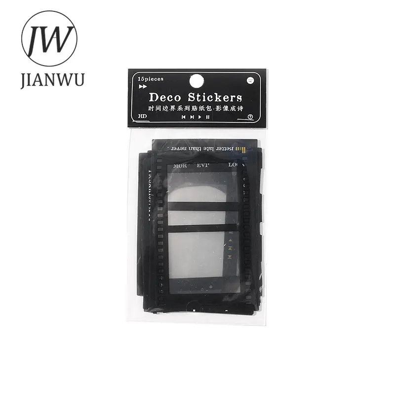 JIANWU 2025 15 Sheets Time Boundary Series Vintage Simple Border Decor new Material PET Sticker Creative DIY Journal Collage Stationary