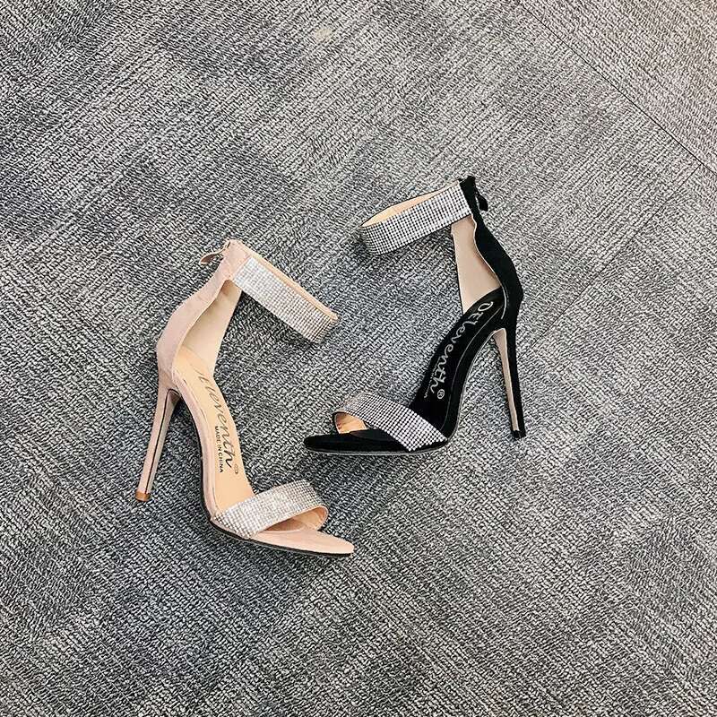Ankle Strap Women Sandals 2025 Summer Fashion rhies Thin High Heels Gladiator Sandal Narrow Band Party Dress Pump Shoes